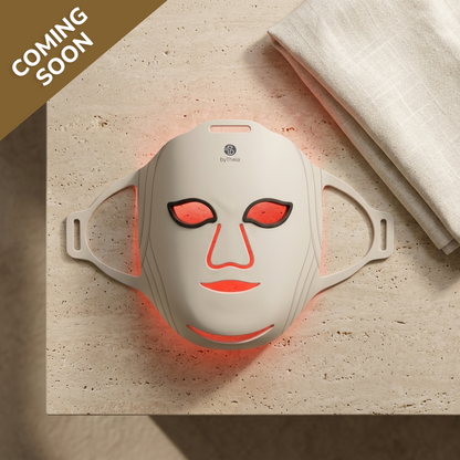 byTheia LED Light Therapy Facial Mask 5D Pro front view - liquid silicone design, dual near-infrared 850nm and 1072nm, FDA cleared and Health Canada licensed