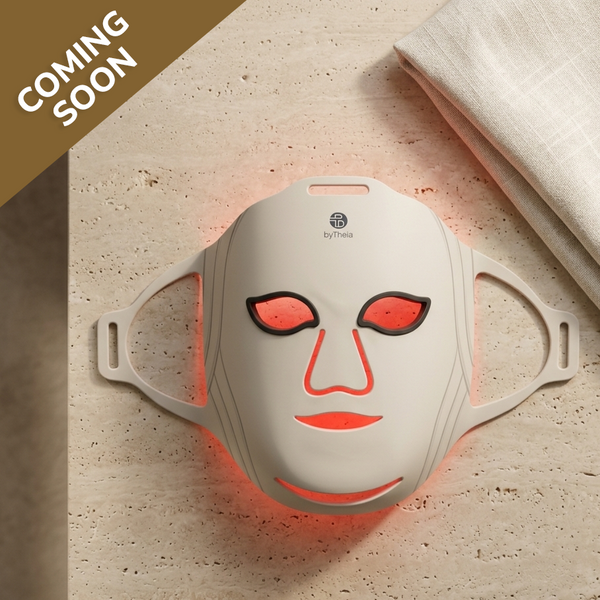 byTheia LED Light Therapy Facial Mask 5D Pro front view - liquid silicone design, dual near-infrared 850nm and 1072nm, FDA cleared and Health Canada licensed