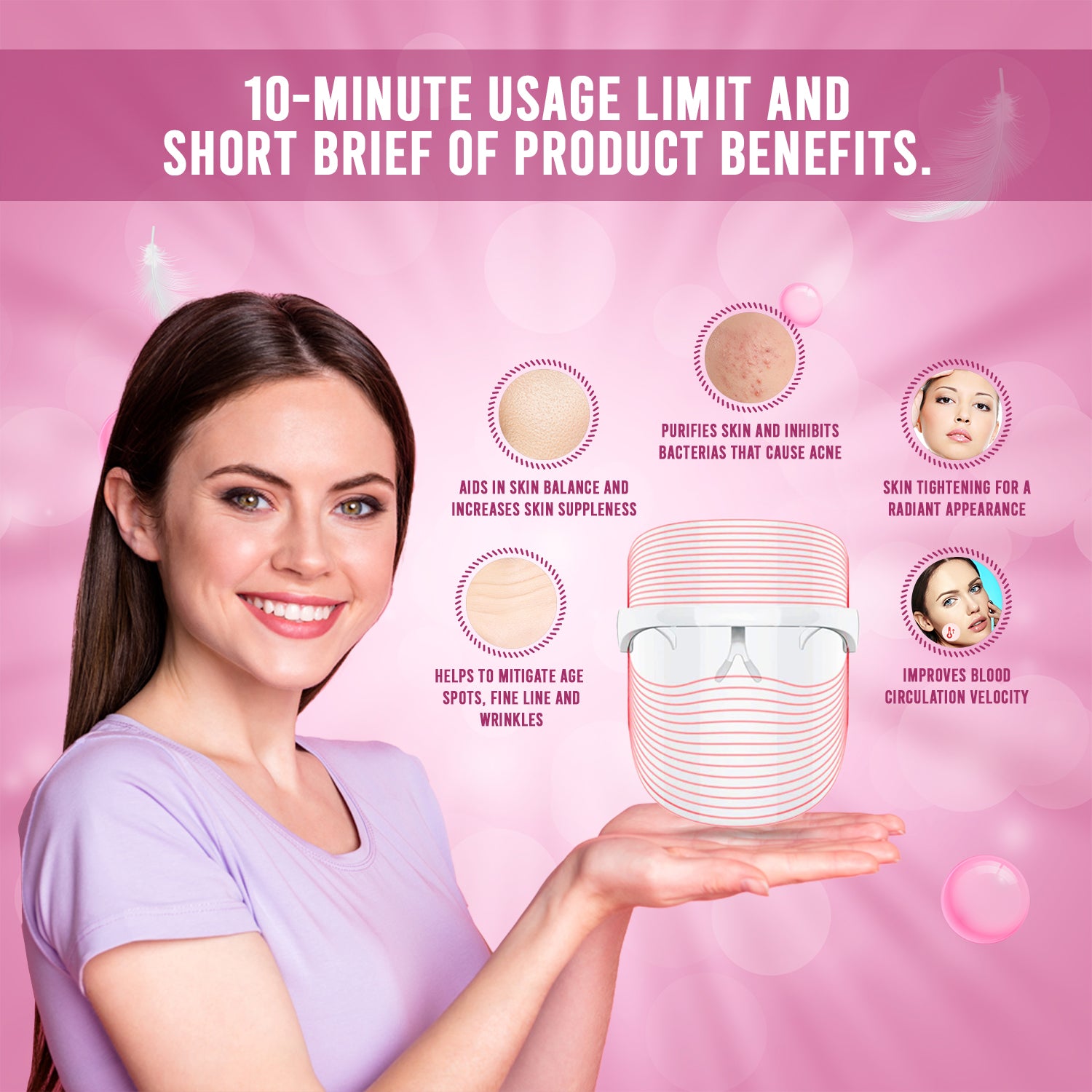 byTheia 7 Colour LED face mask - Benefits of using the face mask and short advantanges