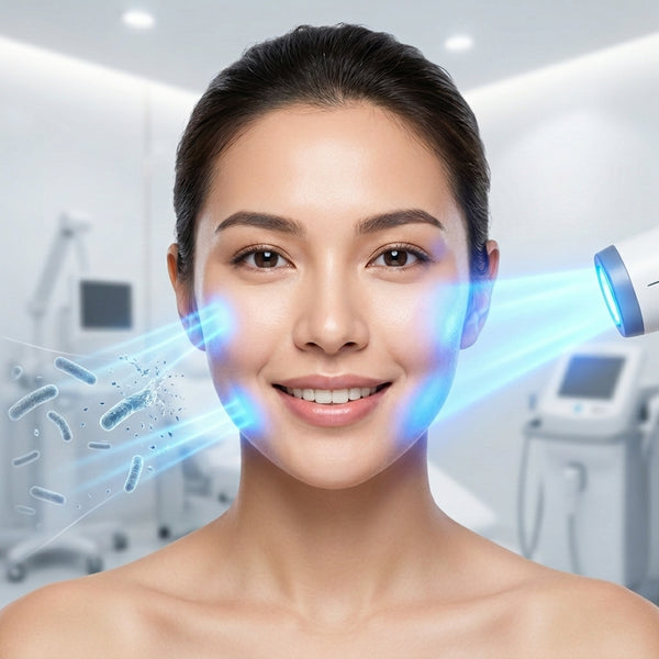 byTheia LED mask blue light therapy clearing acne breakouts and preventing future blemishes
