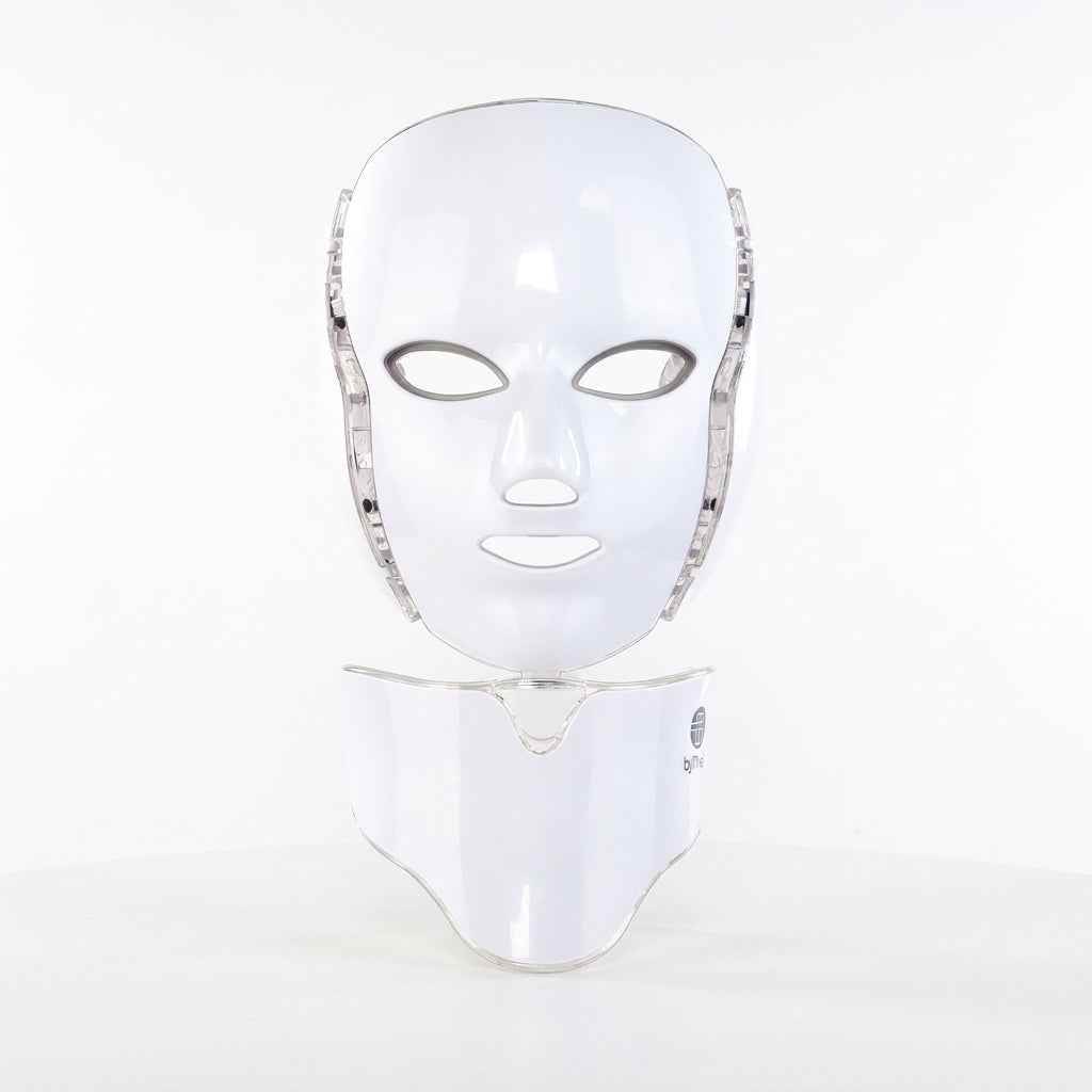 byTheia LED face and neck beauty mask front view - 192 LEDs, 7 wavelengths, FDA cleared light therapy mask Canada