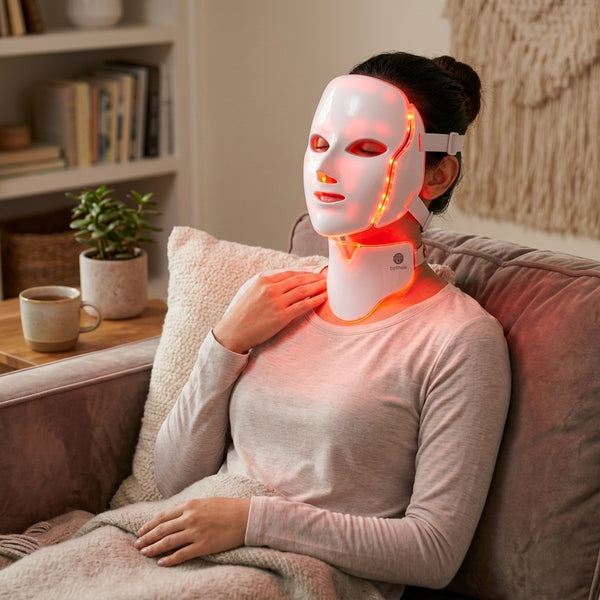 How to use byTheia LED face and neck mask step 4 - run hands-free LED light therapy session up to 90 minutes
three times per week