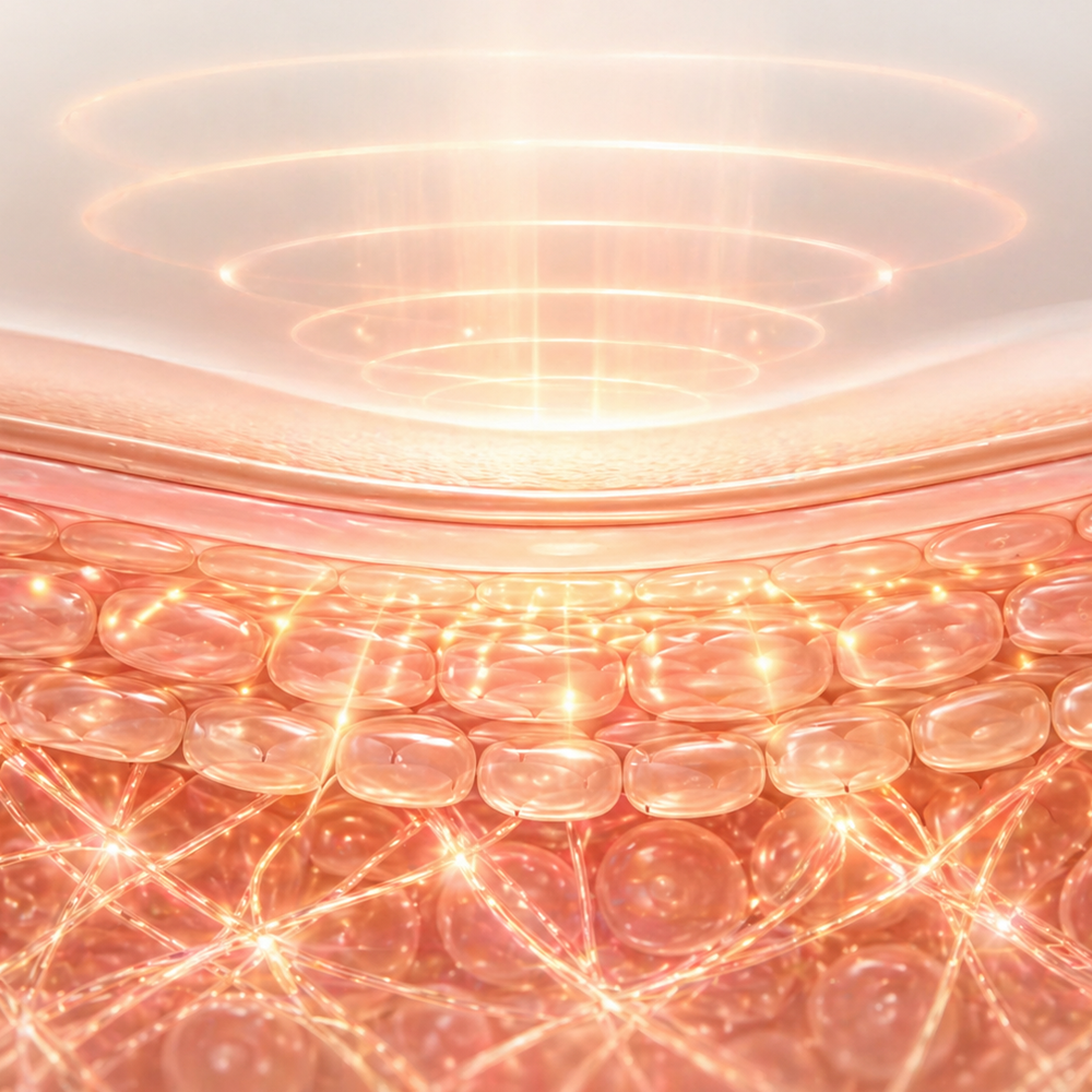 Red light therapy wavelength targeting collagen production and anti-aging skin renewal